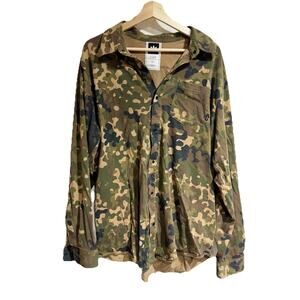 Adidas Men XL FLEX CAMO Long Sleeve Button Down SHIRT Cotton